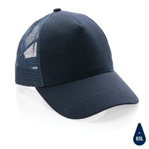 Casquette de routier publicitaire 5 panneaux coton recyclé Impact AWARE™ Navy