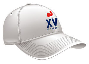 Casquette supporter blanche 5 pans publicitaire 1