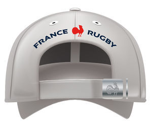 Casquette supporter blanche 5 pans publicitaire 2