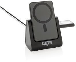 Chargeur 3-en-1 + powerbank plastique RCS Powerbase personnalisable Noir