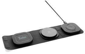 Chargeur sans fil 15W plastique recyclé RCS Swiss Peak personnalisé Gris