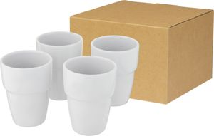 Coffret publicitaire 4 mugs empilables|Staki Blanc