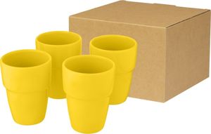 Coffret publicitaire 4 mugs empilables|Staki Jaune