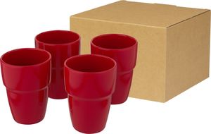 Coffret publicitaire 4 mugs empilables|Staki Rouge