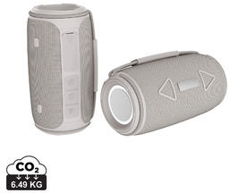 Enceinte 16W IPX4 plastique recyclé RCS Prisma publicitaire Gris