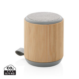 Enceinte bambou et tissu publicitaire Marron