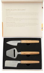 Ensemble couteaux à fromage Retro personnalisable Marron