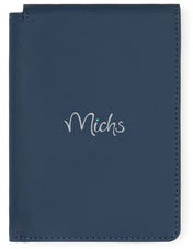 Étui passeport anti-RFID PU recyclé RCS personnalisable Bleu marine