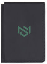 Étui passeport anti-RFID PU recyclé RCS personnalisable Noir