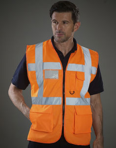 Gilet de sécurité publicitaire | Fluo Executive Fluo Orange