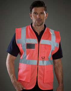 Gilet de sécurité publicitaire | Fluo Executive Pink