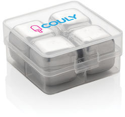 Glaçons réutilisables inox 4 pcs personnalisables Argent