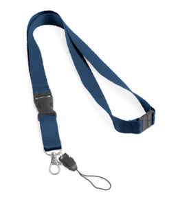 Lanyard. Polyester. Fermeture de sécurité Bleu