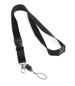 Lanyard. Polyester. Fermeture de sécurité Noir