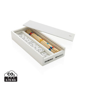  Jeu Mikado domino en bois  Blanc