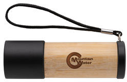 Lampe torche bambou & plastique recyclé RCS personnalisable Marron