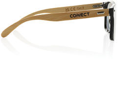 Lunettes soleil plastique recyclé & bambou RCS Prism personnalisables Marron