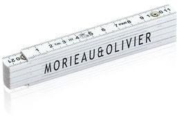 Mètre pliable personnalisé Blanc