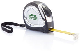 Mètre ruban auto finition chromée personnalisable Noir