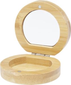 Miroir de poche en bambou à personnaliser|Afrodit Naturel