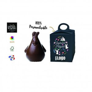 Moulage chocolat lapin publicitaire 70% bio|Coqui