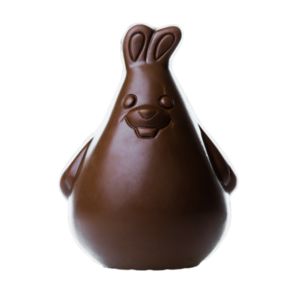 Moulage chocolat lapin publicitaire 70% bio|Coqui 1