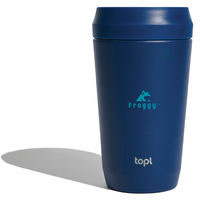 Mug 354 ml couvercle 360 acier recyclé Topl publicitaire Bleu marine