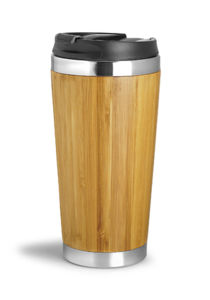 Mug isotherme leakproof 410 ml WOOD YOU promotionnel Bambou