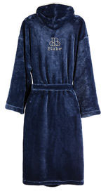 Peignoir luxe peluche rPET GRS Louis L-XL entreprise Bleu marine
