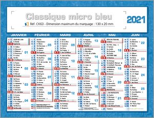 petit calendrier de banque
