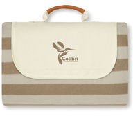 Petite couverture pique-nique rPET GRS Alba personnalisée Marron