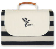 Petite couverture pique-nique rPET GRS Alba personnalisée Noir