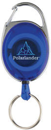 Porte-clés clip extensible ABS recyclé RCS personnalisable Bleu
