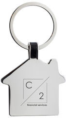 Porte-clés maison alliage zinc recyclé RCS publicitaire Argent