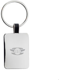 Porte-clés rectangle alliage zinc recyclé RCS personnalisé Argent