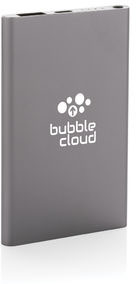 Powerbank 4000 mAh plastique recyclé/alu RCS publicitaire Anthracite
