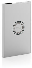 Powerbank 4000 mAh plastique recyclé/alu RCS publicitaire Argent