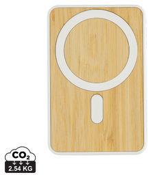 Powerbank 5000 mAh 5W bambou & ABS RCS Zen entreprise Blanc