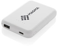 Powerbank 5000 mAh 5W plastique recyclé RCS Stellar personnalisable Blanc