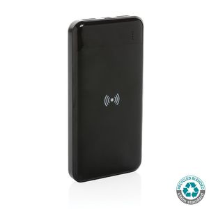 Powerbank personnalisable avec induction en plastique recyclé RCS Black