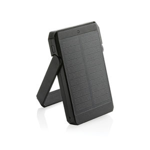 Powerbank solaire 5000 mAh et 10W en plastique RCS Skywave | Chargeur solaire publicitaire Noir