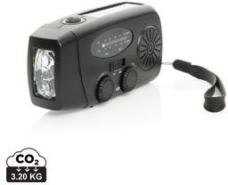 Radio d’urgence plastique recyclé RCS RescueWave personnalisée Noir