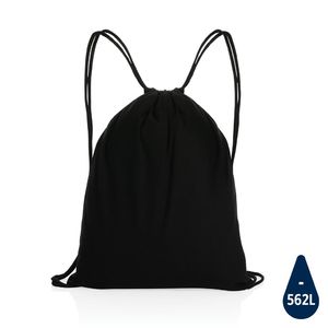 Sac à dos cordelettes personnalisable en coton recyclé 145 gr Impact AWARE™ Black