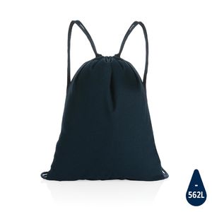 Sac à dos cordelettes personnalisable en coton recyclé 145 gr Impact AWARE™ Navy