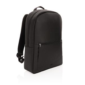 Sac à dos publicitaire pour ordinateur portable en cuir végétalien Swiss Black