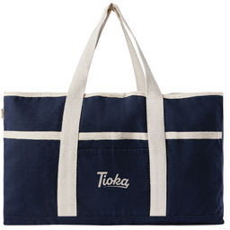 Sac de plage toile recyclée AWARE™ Volonne publicitaire Bleu