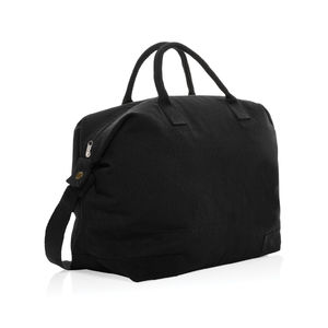 Sac week-end en toile recyclée 500 g/m² AWARE™ Kezar | Sac de voyage publicitaire Noir