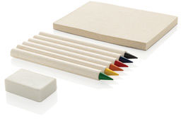 Set 6 crayons + carnet GRS Infinity Micki personnalisable Blanc