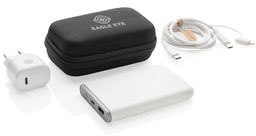 Set batterie+câble+chargeur 20W PET recyclé RCS Surge personnalisable Noir