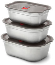 Set boîtes repas x3 Black+Blum personnalisables Gris